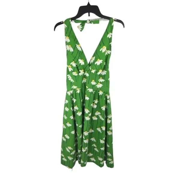 {Catherine Carr} 60s Women's Vintage Green Floral Print Apron Dress - Picture 3 of 13